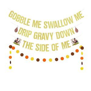 Thanksgiving Party Decorations Gold Brown Party Banner Fall Friendsgiving